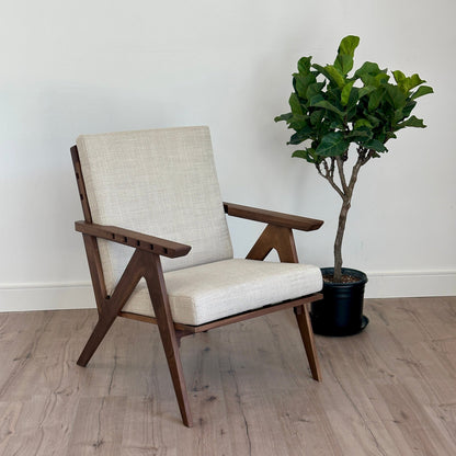 Envy Armchair - Walnut with Natural Polyester - Front Qtr